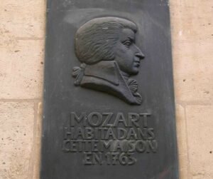 Plaque Mozart à Paris Hôtel de Beauvais